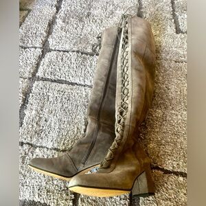 Franco Sarto thigh-High Swede Grey Boots Size 6 1/2